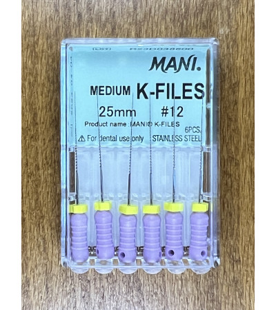 Medium K Files N12 25MM 