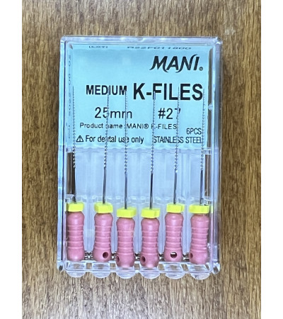 Medium K Files N27 25MM 