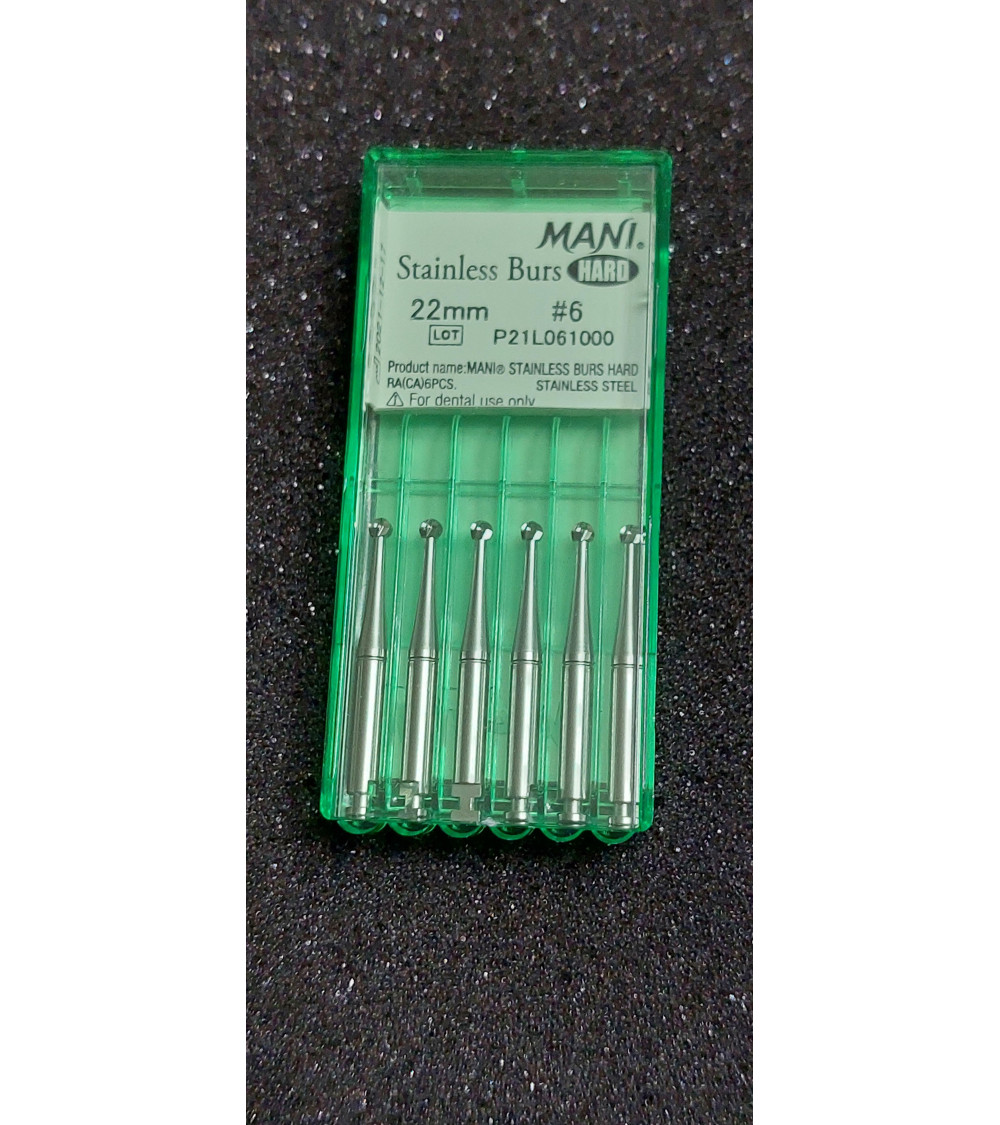 Hard Stainless Burs N6 22MM