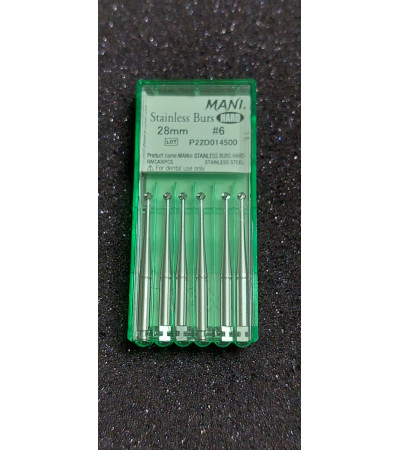 Hard Stainless Burs N6 28MM