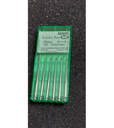 Hard Stainless Burs N1-6 28MM