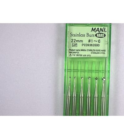 Hard Stainless Burs N1-6 22MM