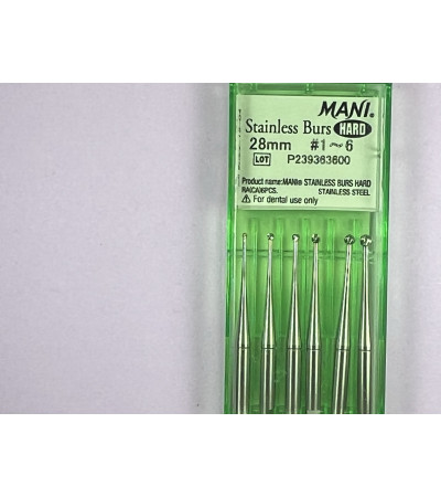 Hard Stainless Burs N1-6 28MM