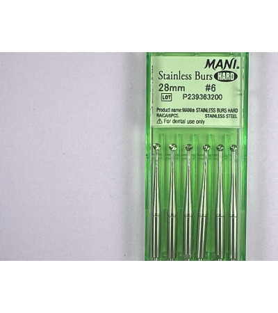 Hard Stainless Burs N6 28MM