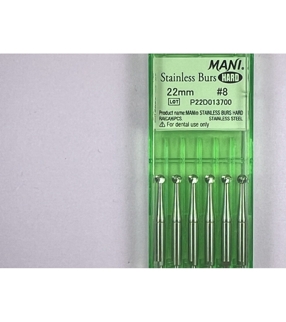 Hard Stainless Burs N8 22MM