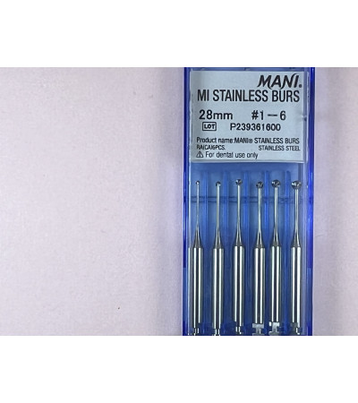 MI Stainless Burs N1-6 28MM